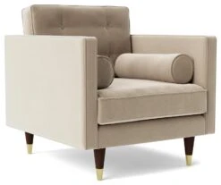 Swoon Porto Velvet Armchair - Taupe -Home Furnishing Store 2011633 R Z002A