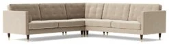 Swoon Porto Velvet 5 Seater Corner Sofa - Taupe