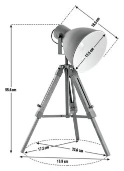 Habitat Loft Living Tripod Table Lamp - Grey -Home Furnishing Store 2017596 R E001