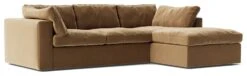 Swoon Seattle Velvet Right Hand Corner Sofa - Biscuit