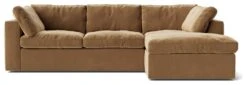 Swoon Seattle Velvet Right Hand Corner Sofa - Biscuit -Home Furnishing Store 2017606 R Z003A