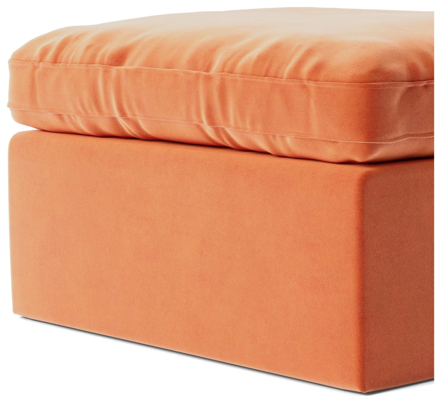 Swoon Seattle Velvet Ottoman Footstool - Burnt Orange 6 Swoon Seattle Velvet Ottoman Footstool - Burnt Orange - Image 6