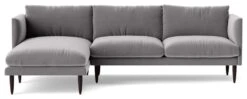 Swoon Luna Velvet Left Hand Corner Sofa - Silver Grey -Home Furnishing Store 2021795 R Z003A