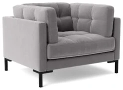 Swoon Landau Velvet Armchair - Silver Grey -Home Furnishing Store 2023865 R Z002A