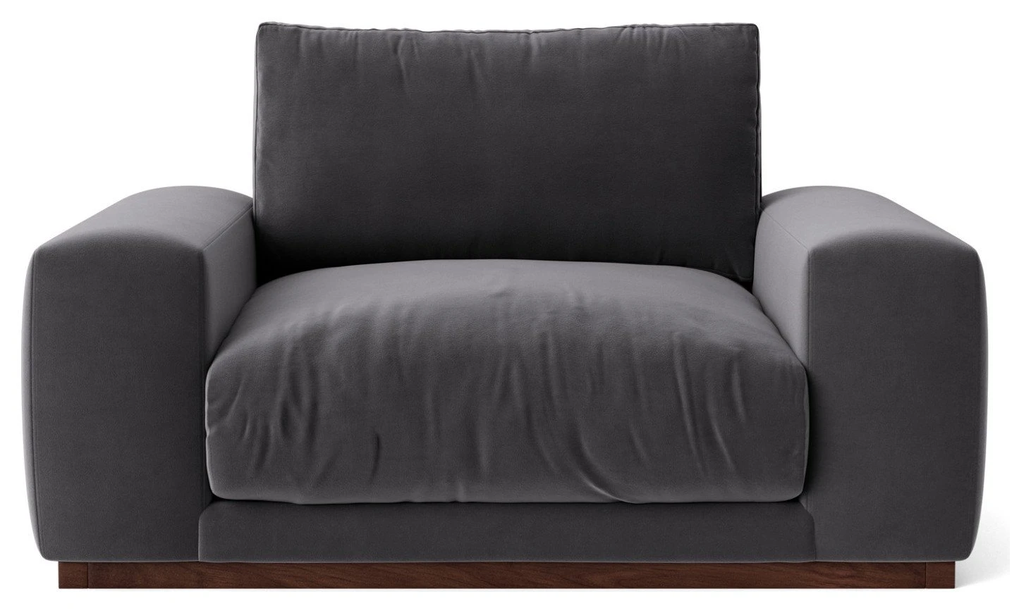 Swoon Denver Velvet Cuddle Chair - Granite Grey 1 Swoon Denver Velvet Cuddle Chair - Granite Grey