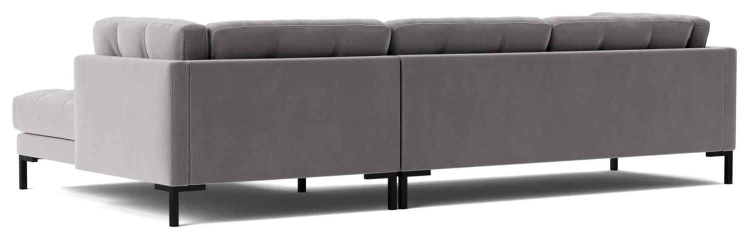Swoon Landau Velvet Right Hand Corner Sofa - Silver Grey 7 Swoon Landau Velvet Right Hand Corner Sofa - Silver Grey - Image 7