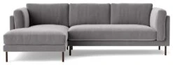 Swoon Munich Velvet Left Hand Corner Sofa - Silver Grey -Home Furnishing Store 2025746 R Z002A
