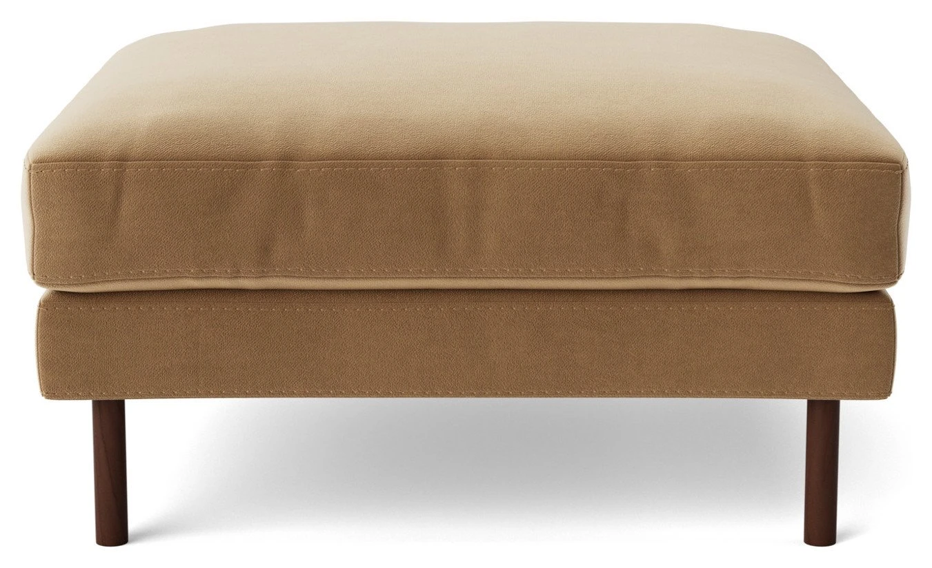 Swoon Munich Velvet Ottoman Footstool - Biscuit 1 Swoon Munich Velvet Ottoman Footstool - Biscuit