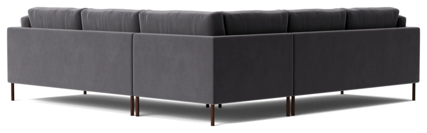 Swoon Munich Velvet 5 Seater Corner Sofa - Granite Grey 7 Swoon Munich Velvet 5 Seater Corner Sofa - Granite Grey - Image 7