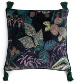 Habitat Botanical Print Velvet Cushion - Multi - 43x43cm -Home Furnishing Store 2062840 R Z002A