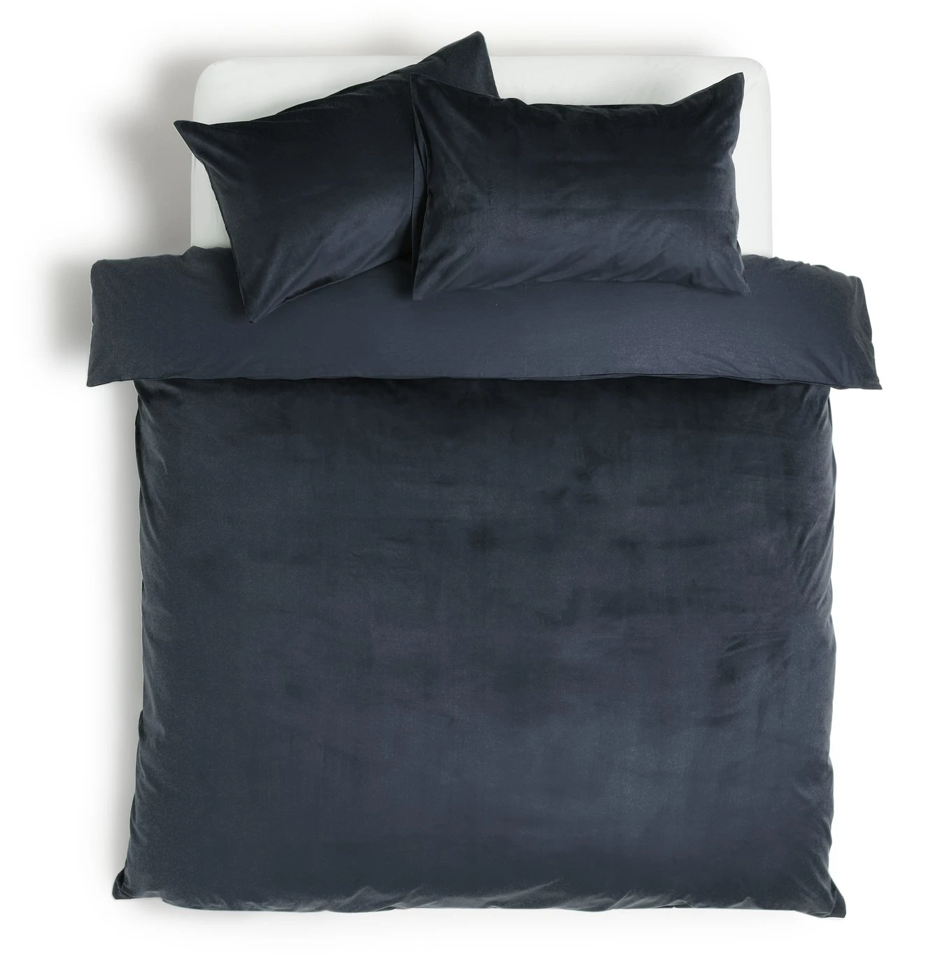 Habitat Plain Velvet Navy Bedding Set - Double 3 Habitat Plain Velvet Navy Bedding Set - Double - Image 3