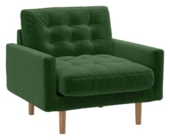 Habitat Fenner Velvet ArmChair - Moss Green -Home Furnishing Store 2063461 R Z008A