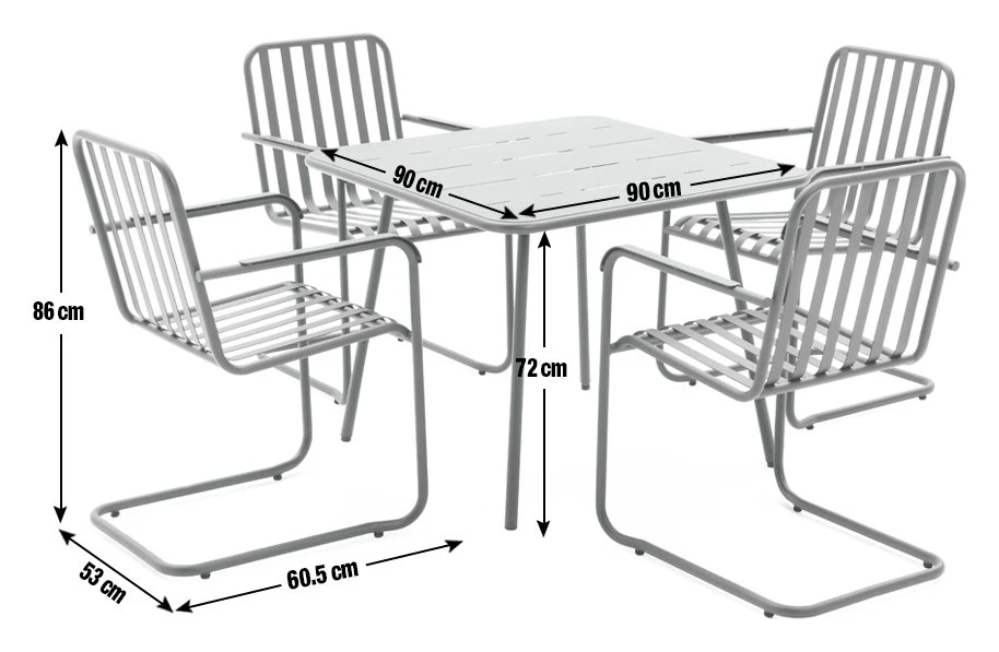 Habitat Indu 4 Seater Metal Patio Set - Black 3 Habitat Indu 4 Seater Metal Patio Set - Black - Image 3