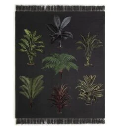 Habitat Graphic Palm Printed Throw - Black - 125X150cm -Home Furnishing Store 2067869 R Z004A