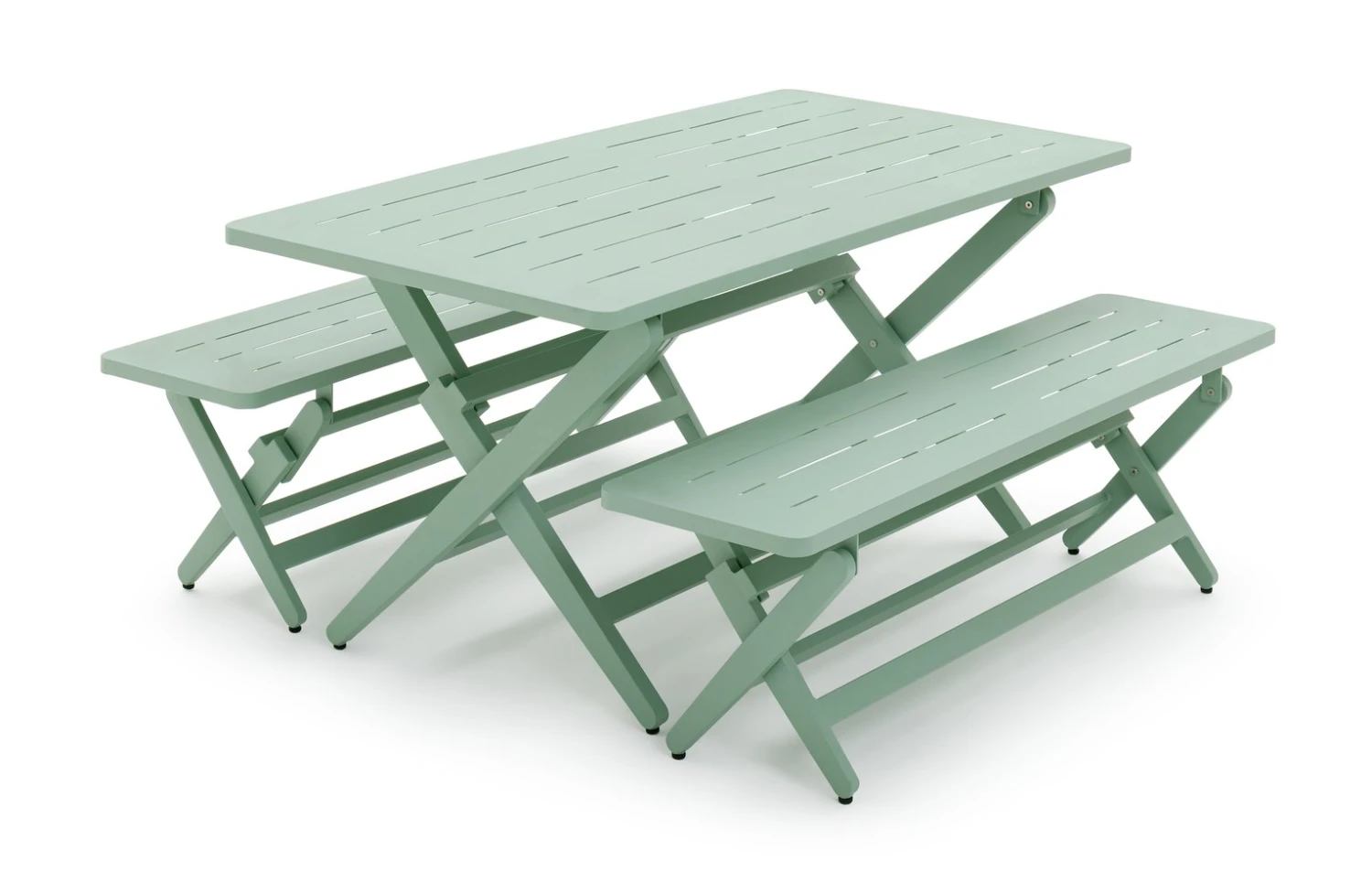 Habitat Folding 4 Seater Steel Dining Set - Green 4 Habitat Folding 4 Seater Steel Dining Set - Green - Image 4