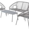 Habitat Nordic 4 Seater Rattan Garden Bistro Set - Grey