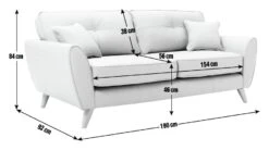 Habitat Isla 3 Seater Fabric Sofa - Grey -Home Furnishing Store 2207375 R E001