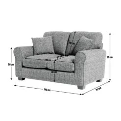 Habitat Lisbon Fabric 2 Seater Sofa - Grey -Home Furnishing Store 2255949 R E001