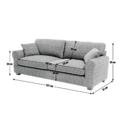 Habitat Lisbon Fabric 4 Seater Sofa - Grey -Home Furnishing Store 2255987 R E001