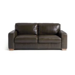 Habitat Eton Leather 3 Seater Sofa - Chocolate -Home Furnishing Store 2271813 R Z001A