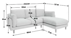 Habitat Salome Fabric Right Hand Corner Chaise Sofa - Grey 12 Habitat Salome Fabric Right Hand Corner Chaise Sofa - Grey -Home Furnishing Store 2654344 R E001