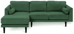 Habitat Jacob Velvet Left Hand Corner Sofa - Emerald Green