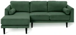 Habitat Jacob Velvet Left Hand Corner Sofa - Emerald Green -Home Furnishing Store 2910356 R Z002A