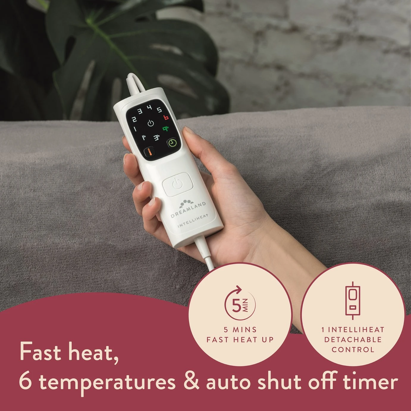 Dreamland Snuggle Up Heated Grey Throw - Large 4 Dreamland Snuggle Up Heated Grey Throw - Large - Image 4