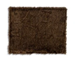Habitat Faux Fur Throw - Brown - 125x150cm 11 Habitat Faux Fur Throw - Brown - 125x150cm -Home Furnishing Store 3035591 R Z004A