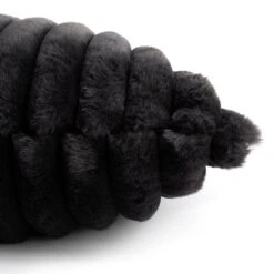 Habitat Ribbed Faux Fur Cushion - Charcoal - 50X50cm 7 Habitat Ribbed Faux Fur Cushion - Charcoal - 50X50cm -Home Furnishing Store 3064380 R Z003A