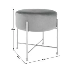 Habitat Jax Velvet Footstool - Black -Home Furnishing Store 3088191 R E001