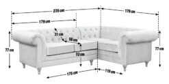 Habitat Chesterfield Velvet Left Hand Corner Sofa-Light Grey -Home Furnishing Store 3106633 R E001
