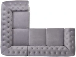 Habitat Chesterfield Velvet Left Hand Corner Sofa-Light Grey -Home Furnishing Store 3106633 R Z006A