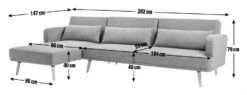 Habitat Andy Left Corner Velvet Clic Clac Sofa Bed - Navy -Home Furnishing Store 3159491 R E001