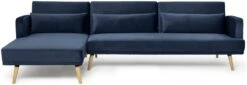 Habitat Andy Left Corner Velvet Clic Clac Sofa Bed - Navy