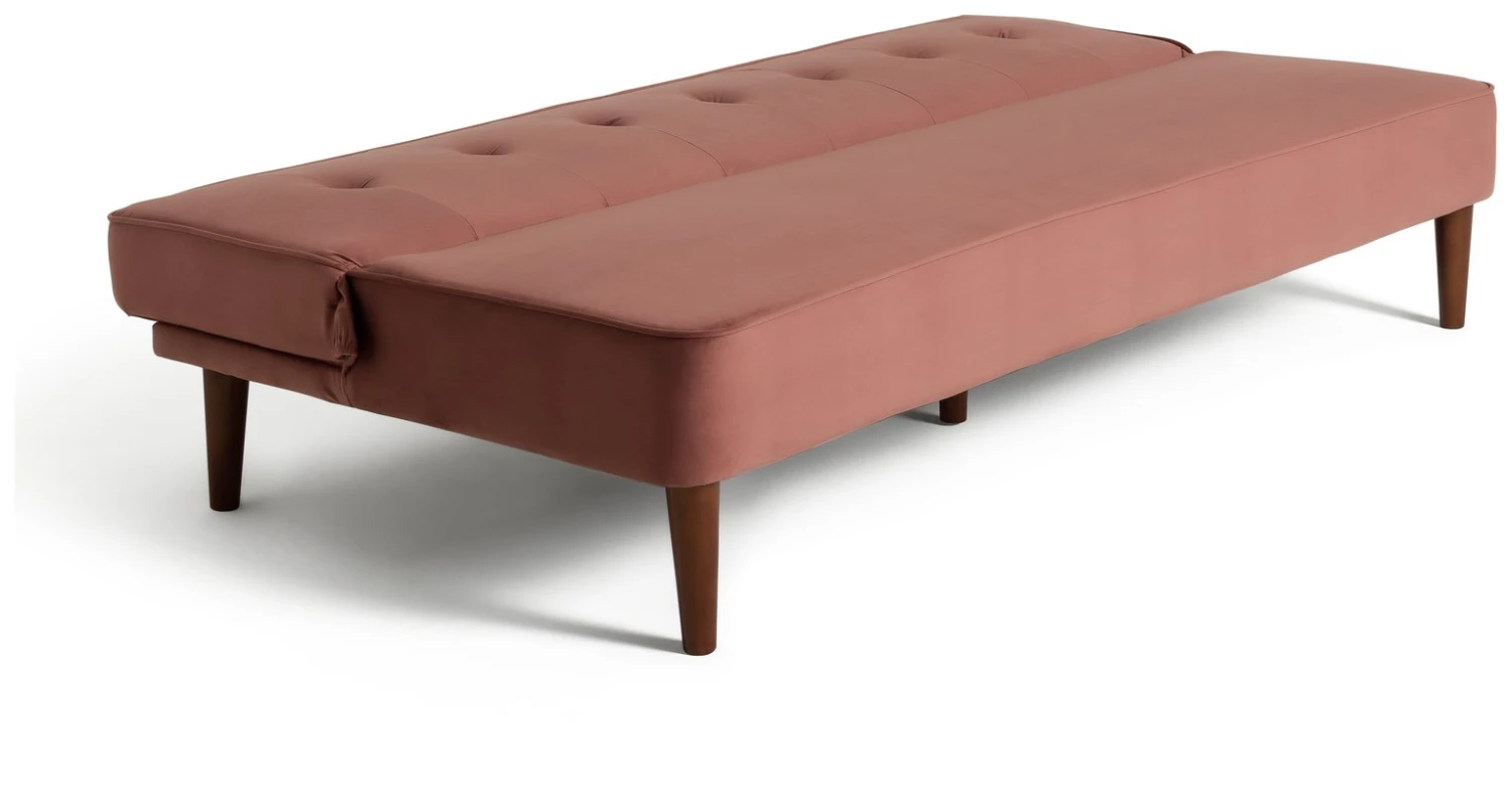 Habitat Odeon 2 Seater Velvet Clic Clac Sofa Bed - Pink 3 Habitat Odeon 2 Seater Velvet Clic Clac Sofa Bed - Pink - Image 3