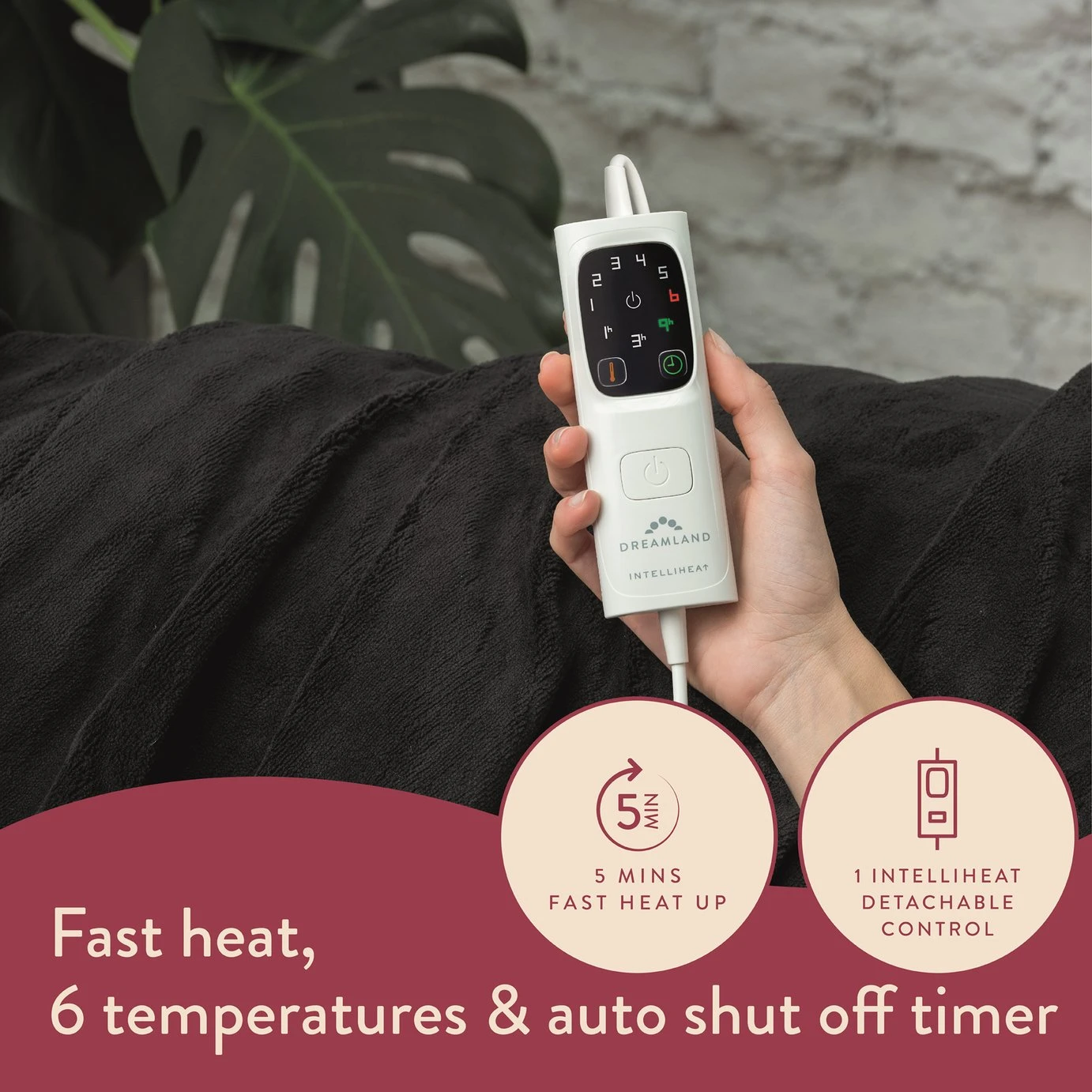 Dreamland Snuggle Up Black Heated Throw - Large 4 Dreamland Snuggle Up Black Heated Throw - Large - Image 4