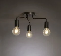 Habitat Rayner Steel 3 Light LED Flush Ceiling Light - Black -Home Furnishing Store 3247846 R Z002A