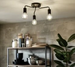 Habitat Rayner Steel 3 Light LED Flush Ceiling Light - Black -Home Furnishing Store 3247846 R Z003C