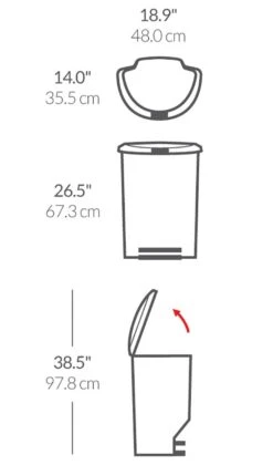 Simplehuman 50 Litre Plastic Semi Round Pedal Bin - Grey -Home Furnishing Store 3295915 R Z020A