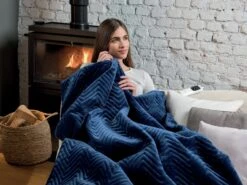 Dreamland Deluxe Velvet Royal Blue Heated Throw - Large 23 Dreamland Deluxe Velvet Royal Blue Heated Throw - Large -Home Furnishing Store 3340901 R Z003A