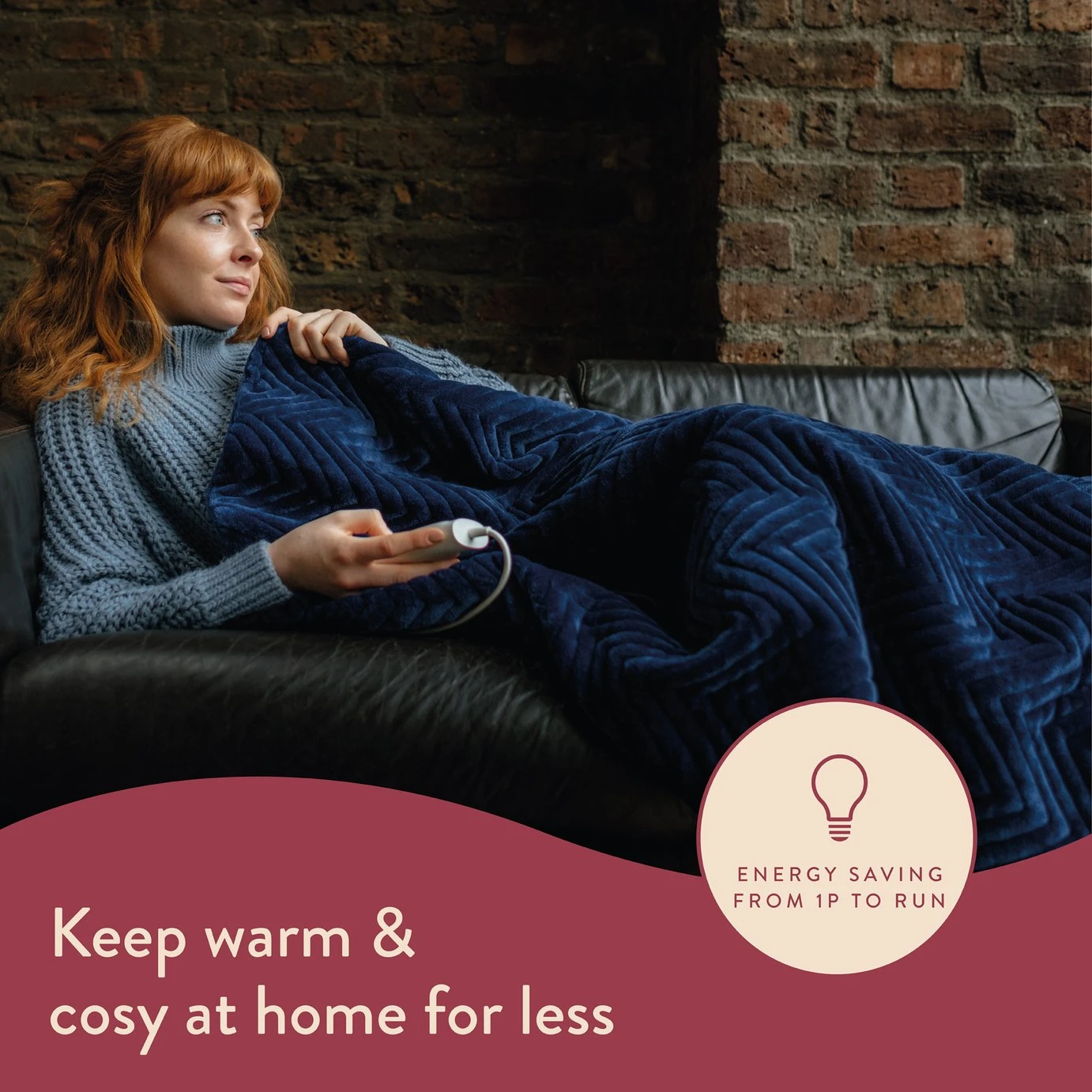 Dreamland Deluxe Velvet Royal Blue Heated Throw - Large 3 Dreamland Deluxe Velvet Royal Blue Heated Throw - Large - Image 3