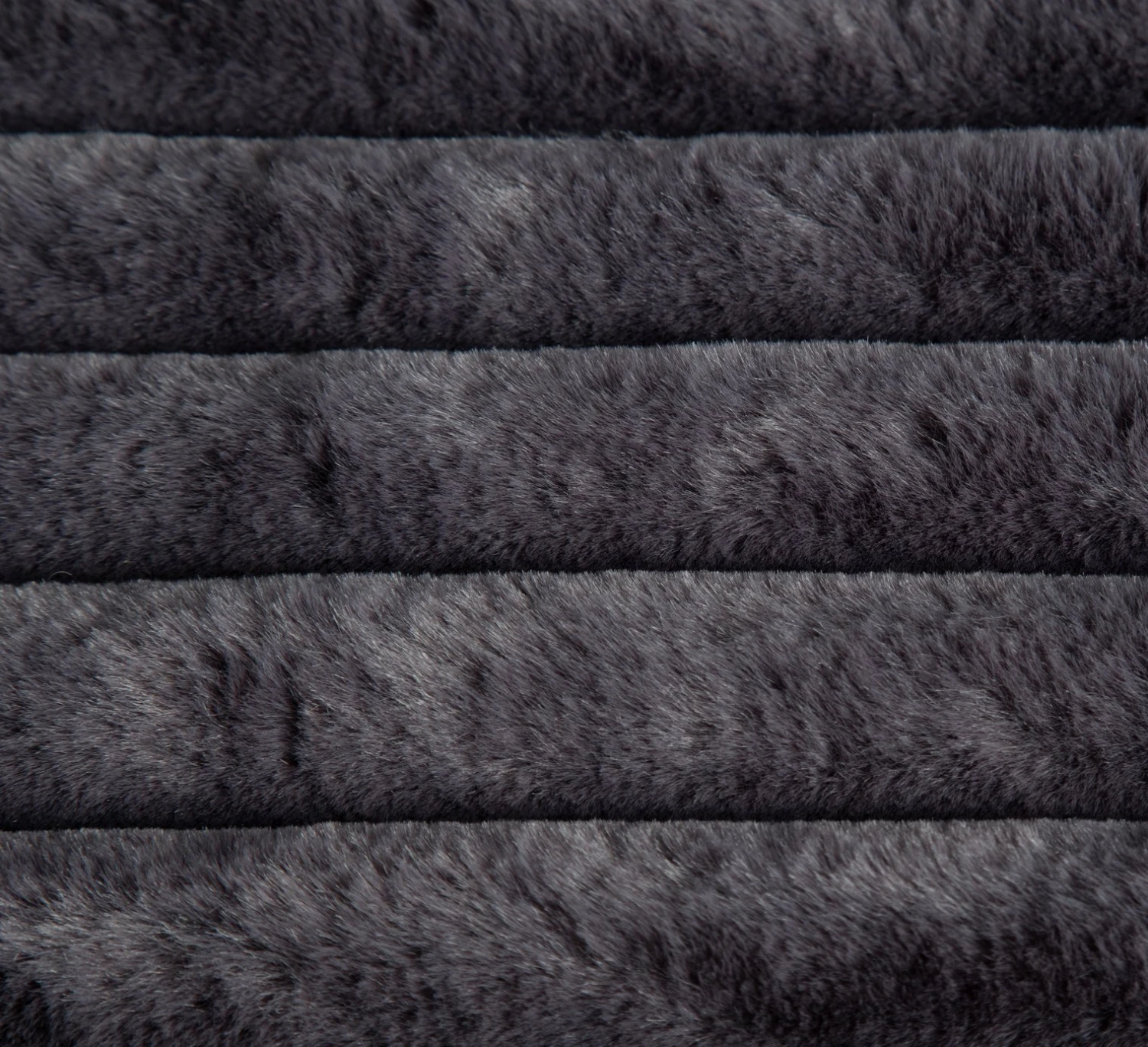 Habitat Ribbed Faux Fur Throw - Charcoal - 125X150cm 3 Habitat Ribbed Faux Fur Throw - Charcoal - 125X150cm - Image 3