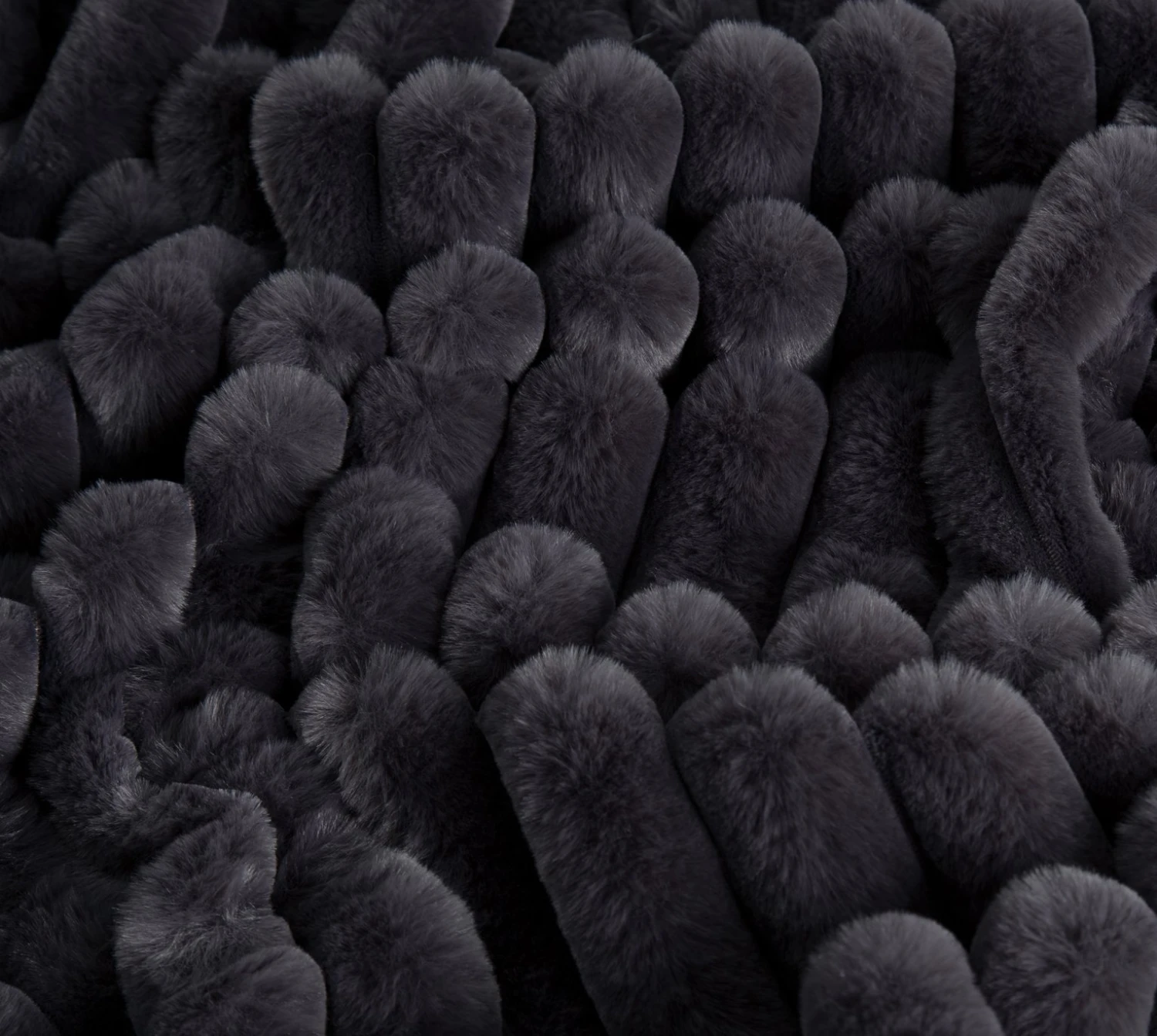 Habitat Ribbed Faux Fur Throw - Charcoal - 125X150cm 5 Habitat Ribbed Faux Fur Throw - Charcoal - 125X150cm - Image 5
