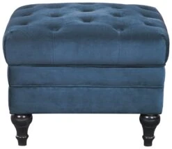 Habitat Chesterfield Velvet Storage Footstool - Blue -Home Furnishing Store 3369683 R Z002A