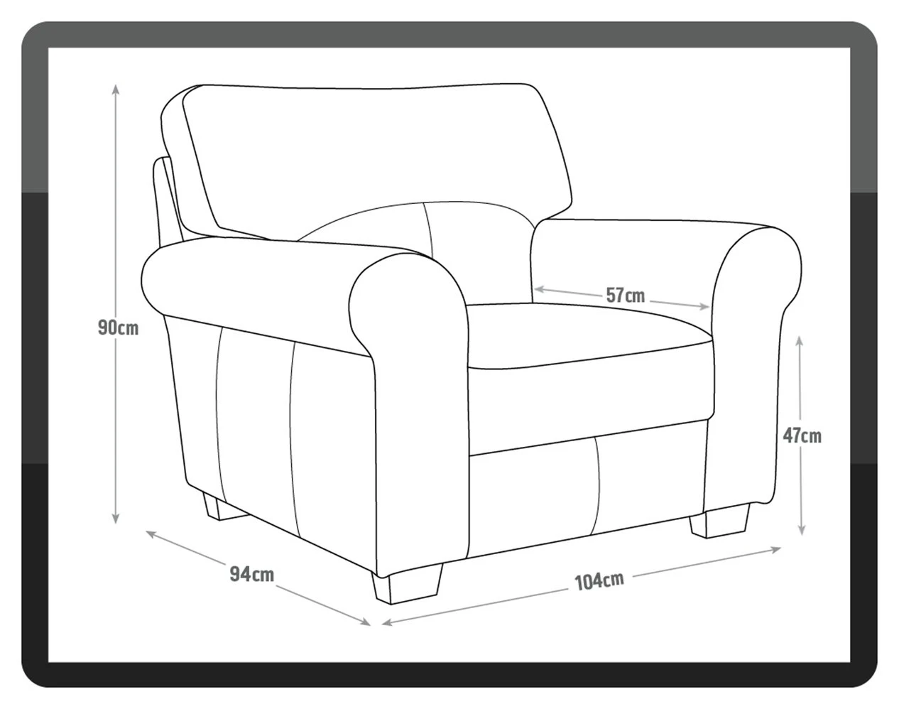Habitat Salisbury Leather Armchair - Black 10 Habitat Salisbury Leather Armchair - Black - Image 10