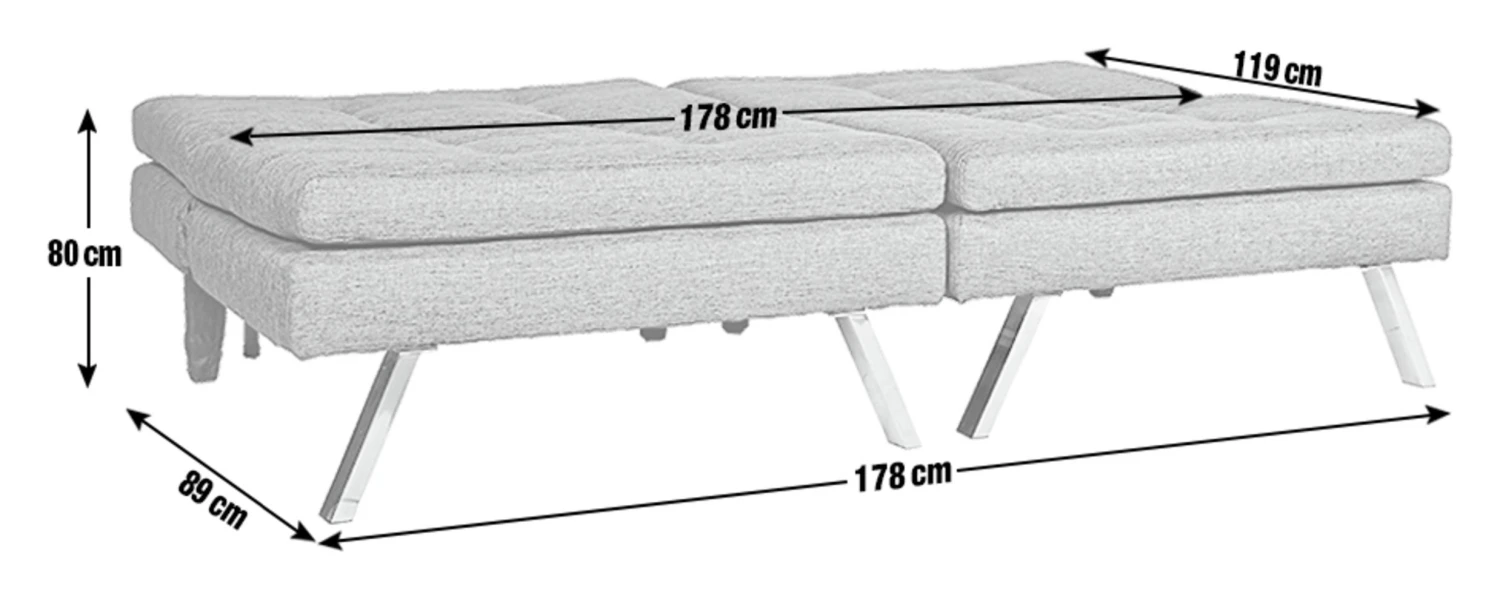 Habitat Duo 2 Seater Clic Clac Sofa Bed - Charcoal 3 Habitat Duo 2 Seater Clic Clac Sofa Bed - Charcoal - Image 3