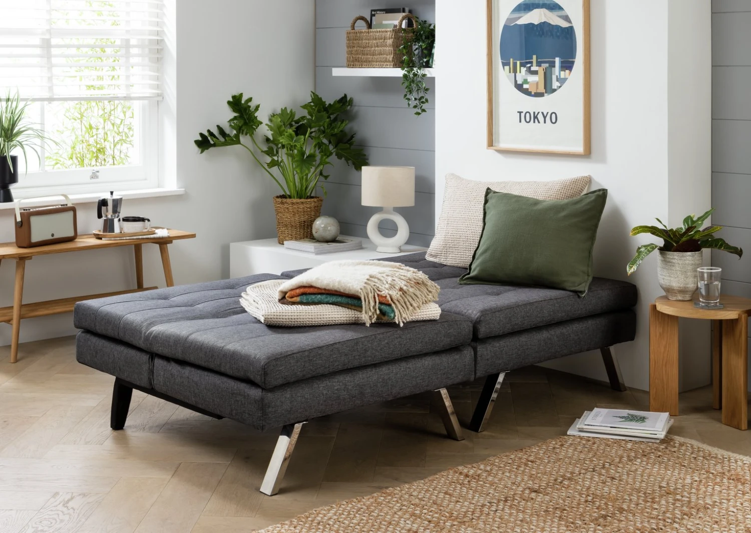 Habitat Duo 2 Seater Clic Clac Sofa Bed - Charcoal 10 Habitat Duo 2 Seater Clic Clac Sofa Bed - Charcoal - Image 10