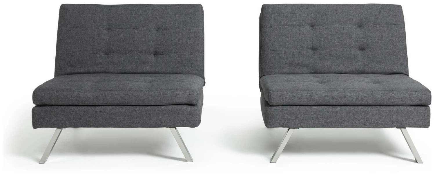 Habitat Duo 2 Seater Clic Clac Sofa Bed - Charcoal 8 Habitat Duo 2 Seater Clic Clac Sofa Bed - Charcoal - Image 8