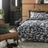 Habitat Cotton Bark Print Black & Grey Bedding Set - Double
